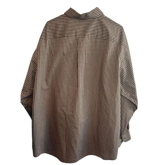 Round Tree & Yorke Travel Smart Sz 2XT Tall Long Sleeve Button-Down Brown Shirt - Picture 4 of 10